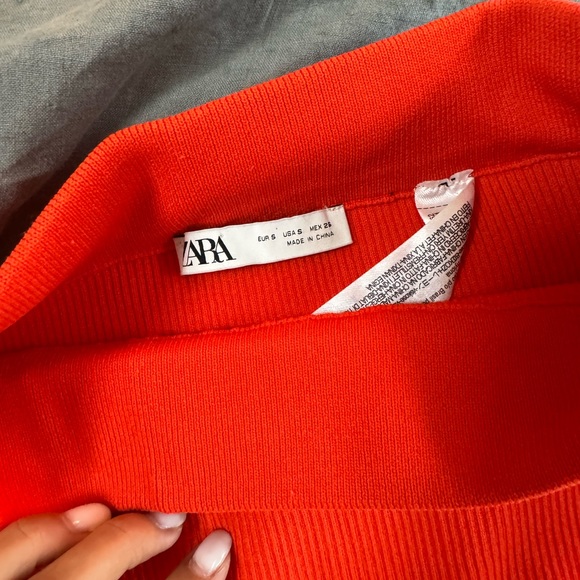 Zara 3 piece ribbed orange set bundle S - Picture 7 of 8